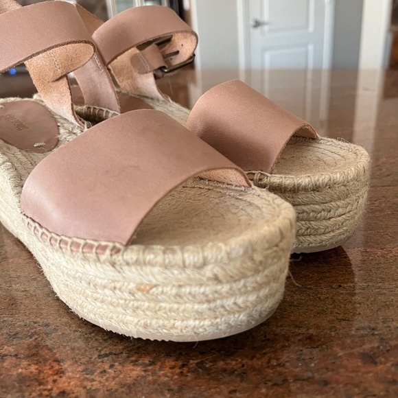 SOLUDOS MINORCA PLATFORM ESPADRILLE SANDAL 9 BLUSH NUDE WEDGE ADJ BUCKLE SUMMER - Picture 5 of 13